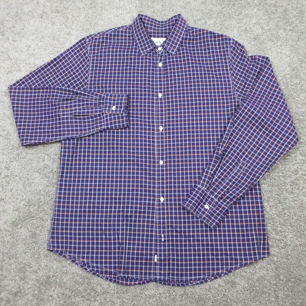 Frank & Eileen Shirt Mens Extra Large Purple Plaid Paul USA Button Up Collared